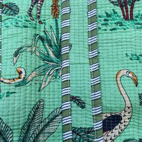 Floral Quilted pinkcity hand loom cotton tote NWOT - Picture 6 of 14